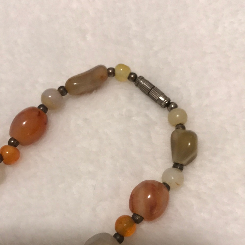 ✅CLEARANCE- Handcrafted Multicolor Polished Stone Necklace - Picture 6 of 8